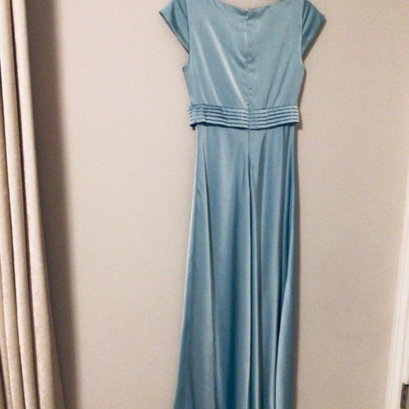 Satin Blue Seafoam Calvin Klein Formal/Cocktail Dress - Picture 7 of 8